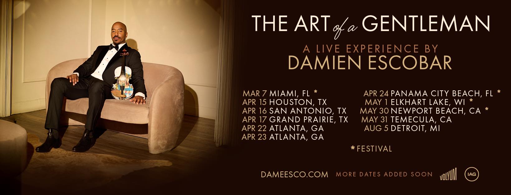 Damien Escobar The Art of a Gentleman Tour Poster 2026